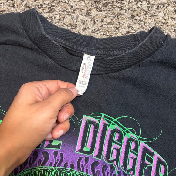 Grave Digger Race Team Black Graphic Tee Allstyle Size XL Monster Truck Design - Picture 4 of 6